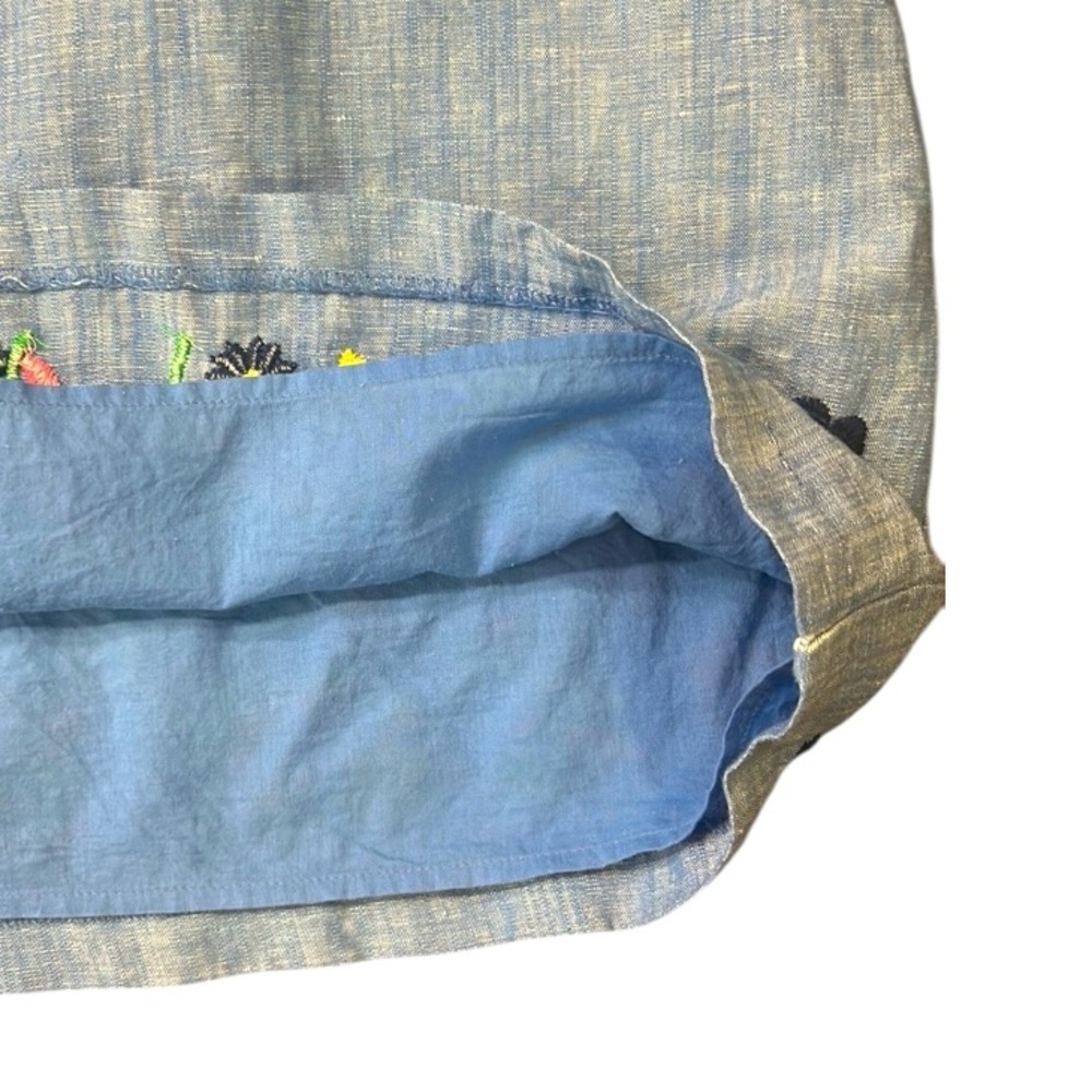 Talbots Embroidered Linen A-Line Skirt Size 8 - Picture 9 of 11